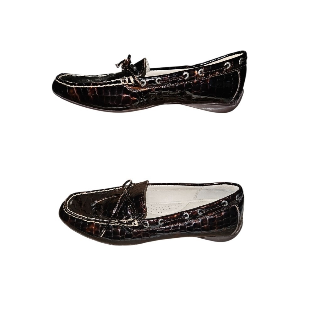 Sperry Top Sider‎ Brown Crocodile Pattern Loafers Women's 8.5 - Picture 2 of 6